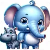 DTF merke - Elefant & Flodhest
