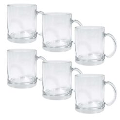 Klar glasskopp for sublimering 6pk.