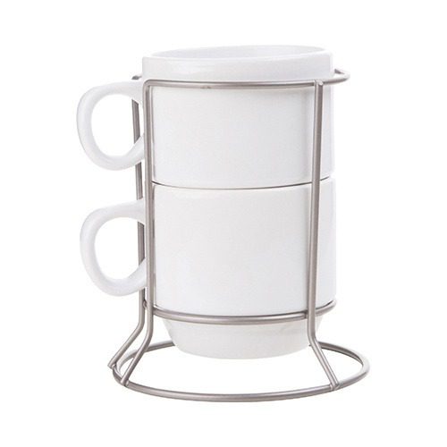 Sett med to 170 ml kopper med stativ for sublimering